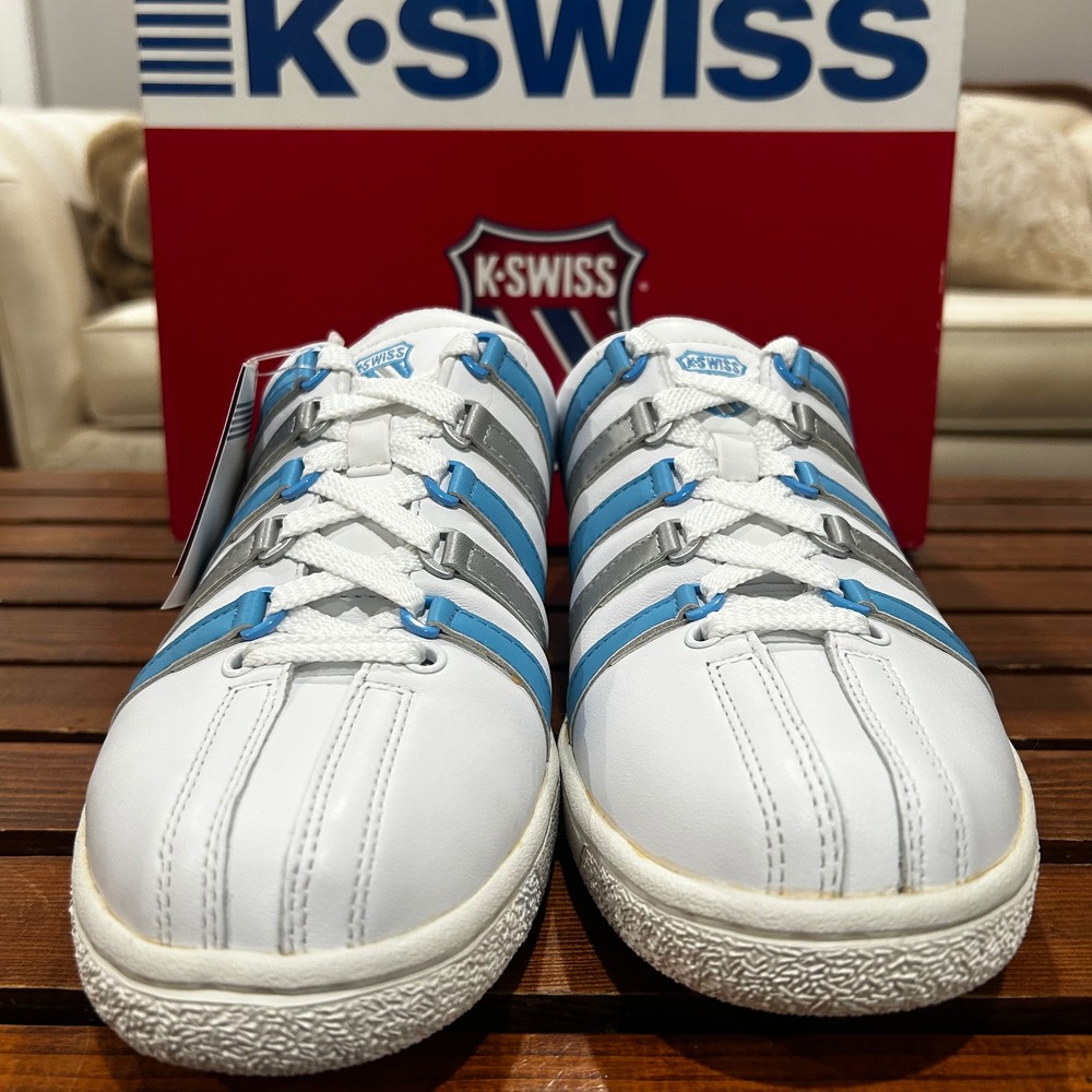 K-Swiss Classic Luxury‎ Edition Women 9 White Blue Silver 9001171 Sneakers - Picture 3 of 9